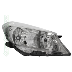 Priekšējais lukturis, elektriskais, bez motora, hromēts reflektors, spuldzei H4, kreisā puse  (Yaris 11-13)