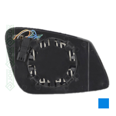 Spoguļa stikls, apsildāmais, sfērisks, zils tonējums, labā puse (BMW F20 11-, F22 14-, 3/3GT F30/F31/F34/F35 12-, 4GC F32/F33/F36 13-, i3 13-, X1 12-15)