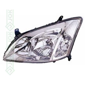 Toyota Corolla, 01-03 gadam, priekšējais lukturis labajai pusei, elektriskais, ar motoru, spuldzēm H7/H7, 3/5 durvis