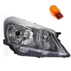 Priekšējais lukturis, elektriskais, bez motora, H4/WY21W/W5W, labā puse  (Yaris 11-13)