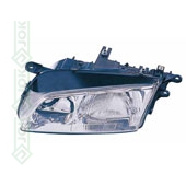 Mazda 626, 00-01 gadam, priekšējais lukturis labajai pusei, elektriskais, ar motoru, spuldzēm H7/H1