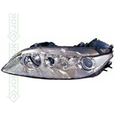Mazda 6, 02-05 gadam, priekšējais lukturis labajai pusei, elektriskais, ar motoru, spuldzēm H1/H1, bez miglas lampas