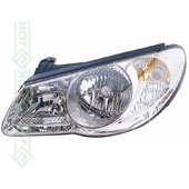 Hyundai Elantra, 07-08 gadam, priekšējais lukturis kreisajai pusei, manuālais, elektriskais, spuldzēm H7/H1