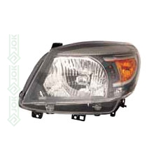 Ford Ranger, 08-11 gadam, priekšējais lukturis kreisajai pusei, manuālais, elektriskais, melns, spuldzei H4