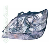 Lexus RX300, 99-02 gadam, priekšējais lukturis labajai pusei, hroms, spuldzēm HB4/HB4/HB3