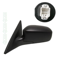 Honda Civic, 01-03 gadam, labās puses spogulis, elektriskais, izliekts, gruntēts, stikls hromēts, vāciņš melns, Sedan