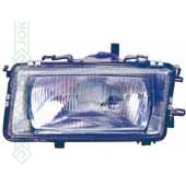 Audi 80, 86-91 gadam, kreisās puses priekšējais lukturis, mehāniskais/ elektriskais, spuldzei H4