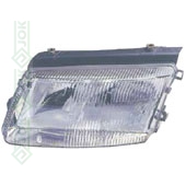 Priekšējais lukturis, spuldzēm H4/H7, manuālais, elektriskais, ar miglas lampu, labā puse (Passat B5 96-00)