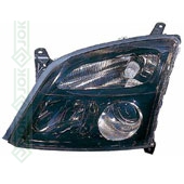 Priekšējais lukturis, elektriskais, spuldzēm H7/H7, melns, labā puse (Signum 03-05, Vectra C 02-04)