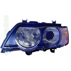 Priekšējais lukturis, elektriskais, ar motoru, ksenons D2S/HB3, kreisā puse (X5 E53 99-03)