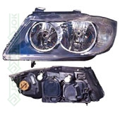 Priekšējais lukturis, elektriskais, H7/H7, melns, Valeo tips, labā puse (BMW E90/E91 05-07)