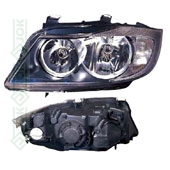 Priekšējais lukturis, elektriskais, H7/H7, melns, ZKW tips, labā puse (BMW E90/E91 05-07)