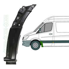 Priekšējā spārna remkomplekts,  aizmugures daļa, augstums 51 cm, kreisā puse (Sprinter 06-18, Crafter 05-17)