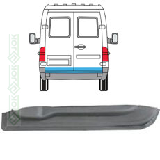 Aizmugures durvju remontdaļa, iekšējā daļa, augstums 13 cm,  kreisā puse  (Sprinter 06-18, Crafter 05-17)