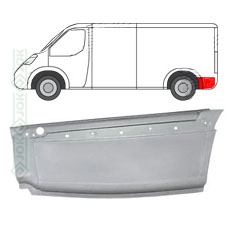 Remontdaļa spārnam, 1023x393 mm, garā bāze, aiz riteņa, labā puse (Sprinter 06-13, Crafter 05-17)