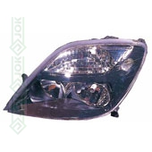 Renault Scenic, 99-02 gadam, priekšējais lukturis kreisajai pusei, melns, elektriskais, spuldzēm H7/H1, 4x4