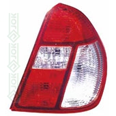 Renault Thalia, 98-00 gadam, aizmugures lukturis kreisajai pusei, caurspīdīgs, sarkans, Sedans (Renault Clio 98-00, Nissan Platina 02)