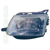 Citroen Saxo, 96-99 gadam, priekšējais lukturis kreisajai pusei, manuālais, elektriskais, spuldzei H4