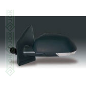 VW Polo, 05-09 gadam, kreisās puses spogulis, mehāniskais, asfērisks, ar pagrieziena lampiņu