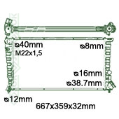 Motora dzeses radiators 667x359x32mm, mehāniskā ātrumkārba, dīzelis, ar/bez kondicioniera, ražots ES (2.0 HDI)