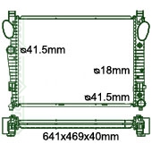 Motora dzeses radiators 641x469x40mm, mehāniskā ātrumkārba/ automāts, ar/bez kondicioniera, Nissens (CL500 / CL55 AMG / CL55 AMG Komp / CL600 / CL65 AMG / S 320 CDI / S 400 CDI / S430 / S430 4-Matic / S500 / S500 4-Matic / S55 AMG / S55 AMG Kompressor / S600 / S65 AMG / SL500 / SL 55 AMG / SL600 / SL65 AMG)