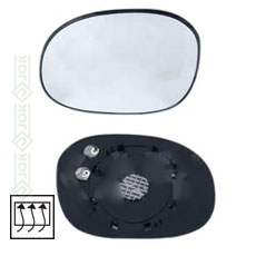 Citroen C2, 03-09 gadam, labās puses spoguļa stikls, izliekts, apsildāmais (Citroen C3 02-09)