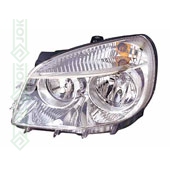 Priekšējais lukturis, elektriskais, ar motoru, spuldzēm H7/H1, kreisā puse (Doblo 05-09)