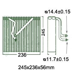 Evaporators 245x236x56mm, mehāniskā ātrumkārba/ automāts, ar/bez kondicioniera, ražots ES ( 1.2 TFSi / 1.2 TSi / 1.2i Turbo / 1.4 TSi / 1.4 FSi / 1.4 SRE / 1.4i 16V / 1.6 FSi / 1.6 MPi / 1.6 SRE / 1.6i 16V / 1.6 TDi / 1.6 GAS / 1.8 FSi / 1.8 TSi / 1.8 TFSi / 1.8i 16V Turbo / 1.9 TDi / 2.0 FSi / 2.0 TSi / 2.0 TDi / 2.0 TFSi / 2.0 GAS / 2.0 SDi / 2.5i / 2.5i Turbo / 3.2i V6 / 3.2 FSi /3.2 V6 FSi / 3.6 FSi / 3.6i V6 /
