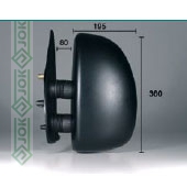 Peugeot Boxer, 02-06 gadam, labās puses spogulis, elektriskais, izliekts, apsildāmais, īsā kājiņa, 80- 360x195 (Citroen Jumper 02-06, Fiat Ducato 02-06)