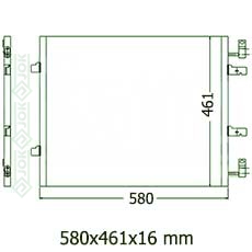 Kondicioniera radiators 580x461x16mm, mehāniskā ātrumkārba/automāts, dīzelis, ražots Ķīnā ( 2.0 CDi / 2.0 CDTi )