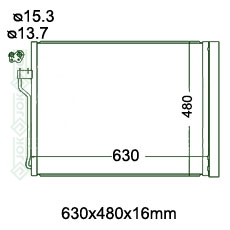 Kondicioniera radiators 630x480x16mm, mehāniskā ātrumkārba/ automāts, Nissens (523i, 528i, 530i, 550i, M550d, 650i, 730i, 750d, 750Ldx, 6.6i V12)
