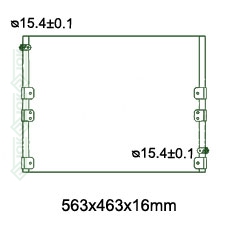 Kondicioniera radiators 563x463x16mm, mehāniskā ātrumkārba/ automāts,  ražots ES ( 2.7i / 3.0 TD / 3.4i )