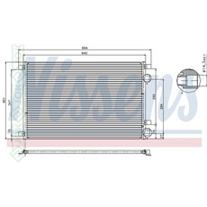 Kondicioniera radiators 598x401x16mm, mehāniskā ātrumkārba/ automāts, Nisssens ( 1.4i 16V / 1.5 CDi / 1.6i 16V / 1.9 CDi / 2.0i 16V )