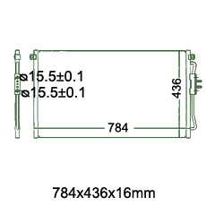Kondicioniera radiators 784x436x16mm, mehāniskā ātrumkārba       ( 2.5 CRDi )