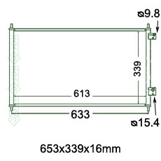 Kondicioniera radiators 690x360x16mm, mehāniskā ātrumkārba/ automāts, KOYO ( 1.4i 16V / 1.6i 16V / 1.7i 16V / 3.0i V6 24V )