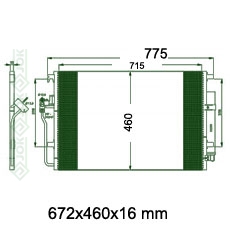 Kondicioniera radiators 622x480x16mm, mehāniskā ātrumkārba/ automāts, ražots ES ( 2.5 TDi / 2.7 CRD / 3.0 CRD / 3.5i V6 24V / 209 CDI / 211 CDI / 213 CDI / 215 CDI / 218 CDI / 224 / 309 CDI / 311 CDI / 313 CDI / 315 CDI / 318 CDI / 324 / 424 / 509 CDI / 511 CDI / 515 CDI / 518 CDI / 524 )