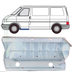 Kāpslis ar iekšējo slieksni, labā puse (T4/Caravelle/Multivan 90-03)