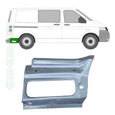 Aizmugures spārna remontdaļa, aiz riteņa, labā puse (Transporter T5/T6/ Multivan 03-16, Caravelle T6 15-)