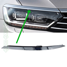 Luktura līste, hromēta, kreisā puse (Passat B8 14-20)