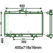 Motora dzeses radiators 400x718x16mm, automātiskā ātrumkārba, ar/ bez kondicioniera, ražots ES (3.0i )