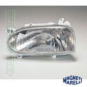 VW Golf III, 92- gadam, priekšējais lukturis labajai pusei, spuldzei H4, Magneti Marelli