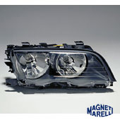 Priekšējais lukturis, H7/H7, rāmis titāna krāsā, kreisā puse, Magneti Marelli (BMW E46 00-01, Coupe/Convertible)